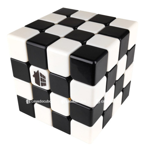 Cubo Mágico 4x4x4 Melquiades Xadrez Preto E Branco